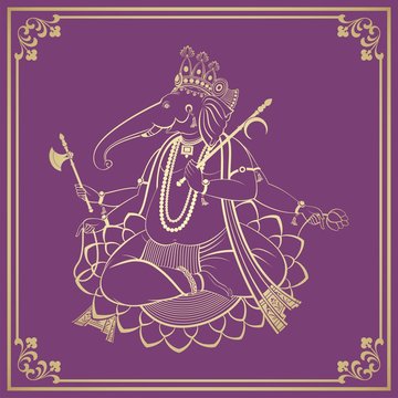 Ganesha, wedding card, royal Rajasthan, India