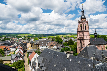 A view over Eltville with the Churchtower in the foreground  Rheinland-Pfalz Germany