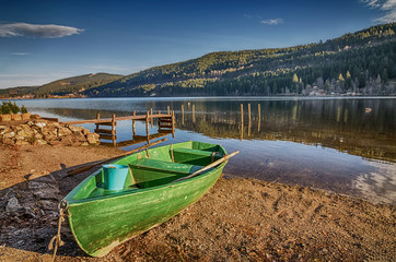 Boat on the shore of Lake Titisee