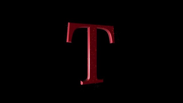 Rotating Russian Letter &ldquo;T&rdquo;. Animated Russian Language icon with alpha channel