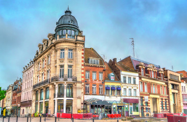 Buildings in Tourcoing, a town near Lille in Northern France - obrazy, fototapety, plakaty