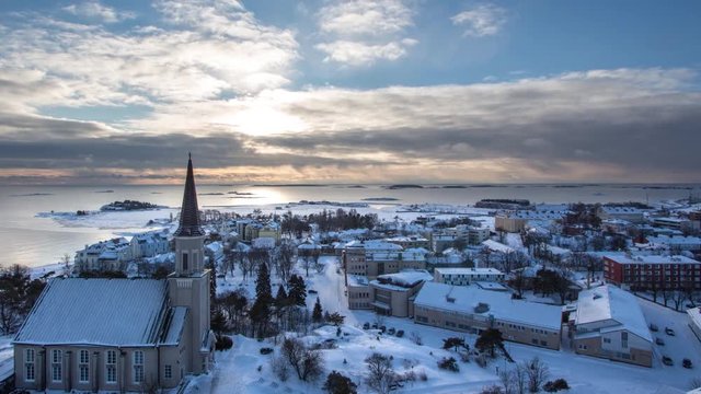 Timelapse of Hanko in the winter from the water tower