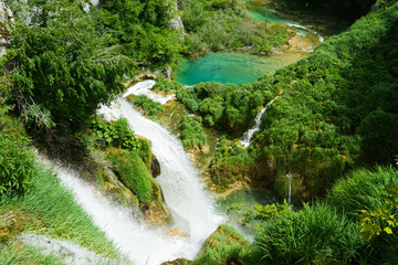Naklejka na ściany i meble Waterfalls at Plitvice in Croatia