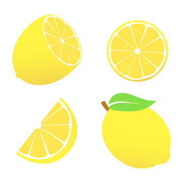 Lemon icon sign. Flat style