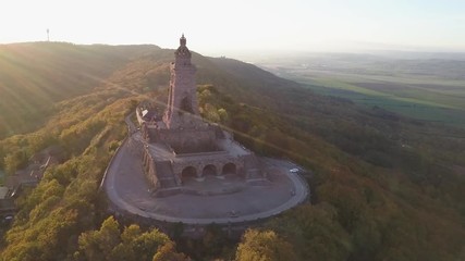 Kyffhauser Monument and Landscape Under Sunny Sky