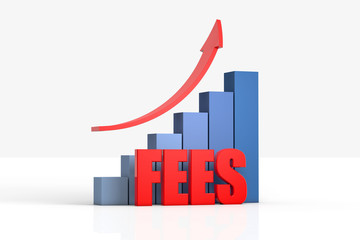 chart and arrow with fees ,business concept