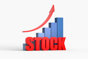 chart and arrow with stock ,business concept