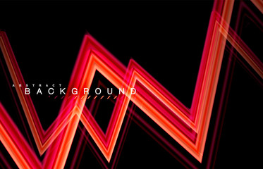 Fototapeta premium Geometric shapes created with fluid multicolored lines