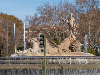 Famous Neptune fountain in Madrid