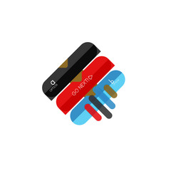 Abstract lines geometric infographic layoutAbstract lines geometric infographic layout, data visualization design, option step by step schedule, web box