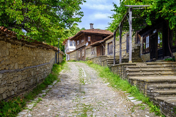 Fototapeta na wymiar Streets of old authentic village in Bulgaria 1