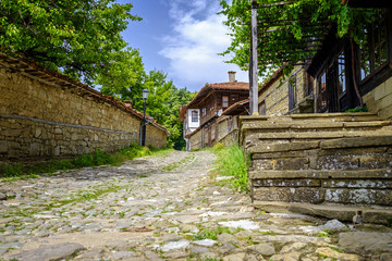 Fototapeta na wymiar Streets of old authentic village in Bulgaria 4