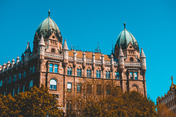 residential hotel or apartment building with two towers at budapest