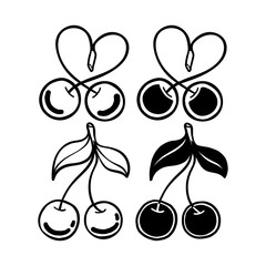 Graphic cherry set