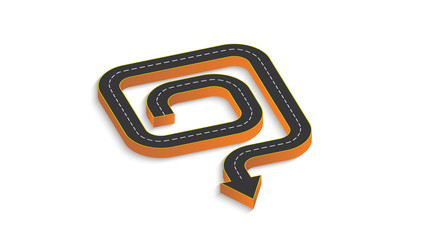 Abstract business infographics in the form of an automobile road with road markings. EPS 10.