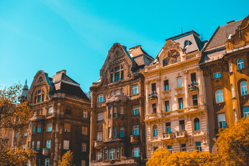 some residential buildings at autumn
