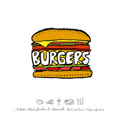 음식점 포스터 / 손으로 그린 식당 그림