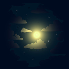 starry sky in the clouds