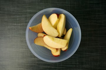 cup with apples