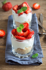 Strawberry trifle mini dessert