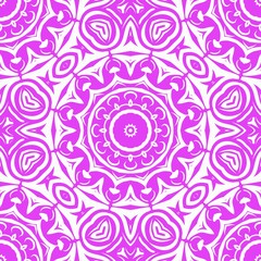 vector illustration. pattern with floral mandala, decorative border. design for print fabric, bandana