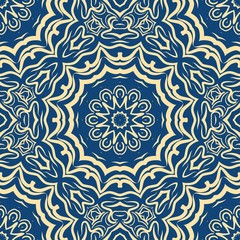 Decorative wallpaper for interior design. Modern geometric floral ornament. Seamless vector illustration