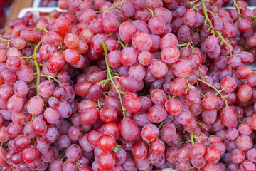 Close up of natural skin of red grape 