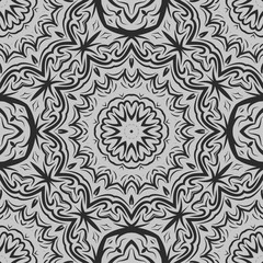 Fototapeta premium Seamless monochrome color floral pattern. Abstract design. Vector illustration for wallpaper, fabric, print