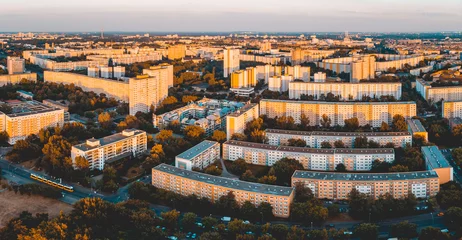 Zelfklevend Fotobehang panorama of plattenbau district at east berlin © Robert Herhold
