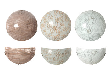 Set of circle  lamps isolated on white background