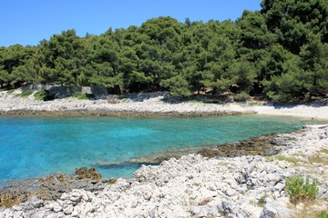 blue bay on the island Losinj, Croatia