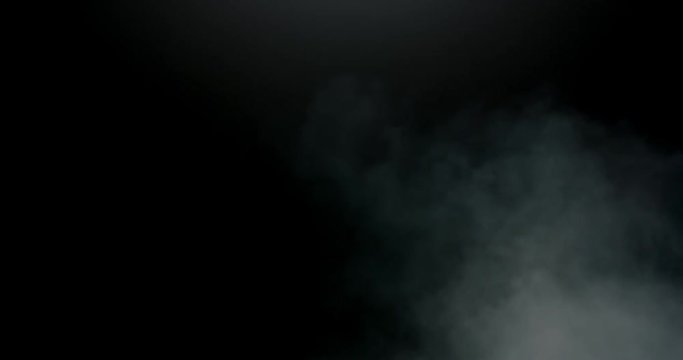 Turbulent atmospheric smoke on the right side of frame compositing element