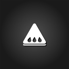 Fototapeta premium Watermelon slice icon flat. Simple White pictogram on black background with shadow. Vector illustration symbol