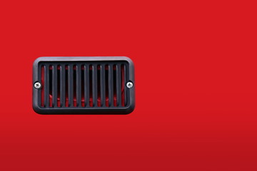fan air ventilation box of car isolated on red background