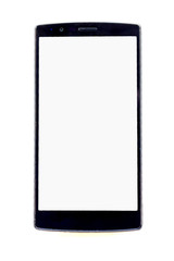 Front view of modern smartphone isolated on white background