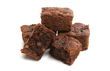 american chocolate brownie pie isolated