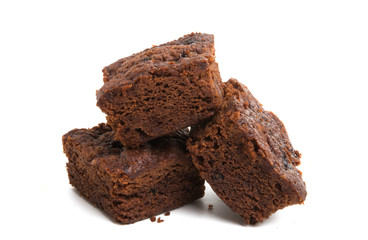 american chocolate brownie pie isolated