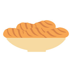 delicious breads in dish bakery vector illustration design