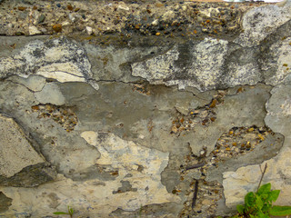 Broken concrete wall