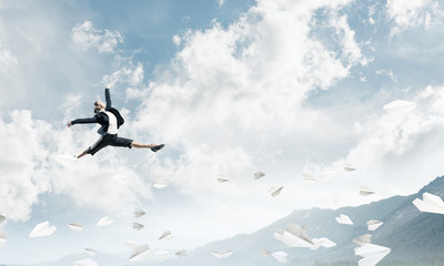 Business woman on the move.