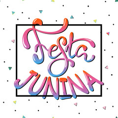 Festa Junina illustration - traditional Brazil June festival party. Vector illustration. Latin American holiday.