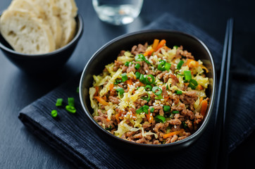 Beef and cabbage stir fry