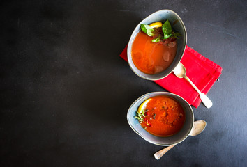 Traditional spanish tomato cream soup