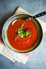 Traditional spanish tomato cream soup
