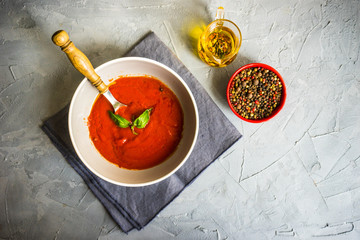 Traditional spanish tomato cream soup