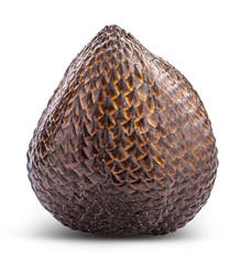 Indonesia salak or snake fruit on white background. Clipping path