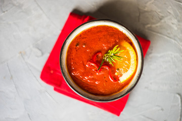 Traditional spanish tomato cream soup