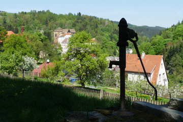 Hand Water Pump, Becov nad Teplou, Czech Republic