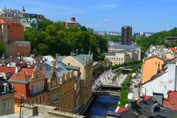 Historic centre of famous spa town Karlovy Vary, Czech Republic
