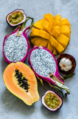 cut exotic fruit